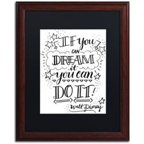 Trademark Fine Art "Dream It Do It" Canvas Art by Elizabeth Caldwell, Black Matte, Wood Frame