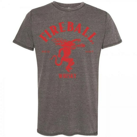 Fireball Whiskey 803683-small Fireball Whisky Logo Acid Washed T-Shirt - Small