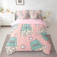 thumbnail image 2 of Feelyou Pink Cartoon Popcorn Twin Bedding Sets 7-Piece for Kids, Movie Lover Bedding Comforter Set, Retro Film Cinema Reversible Sheet Sets, Ultra Soft Home Decor, 2 of 7