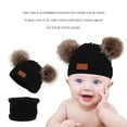 thumbnail image 6 of Child Knitted Beanie Hat Winter Warm Keeping Breathable Boys Girls Cap Scarf Set Kid Head Accessories, Black, 6 of 9