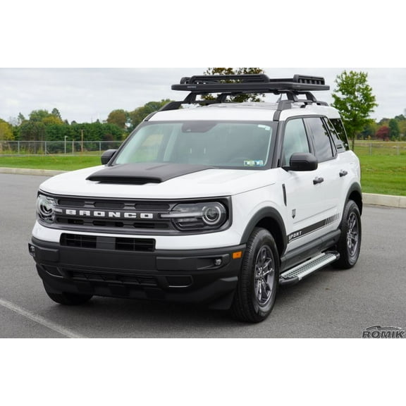 Romik RAL Silver SUV Running Boards Compatible with 2021-22 Ford Bronco Sport