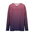 thumbnail image 6 of Dgankt Womens Shirts Casual Gradient Floral V-Neck Long-Sleeved Loose Shirt and Versatile Top,Sizes S-5XL, 6 of 6