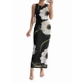 thumbnail image 3 of Womens Long Maxi Dresses Floral Crewneck Sleeveless Knit Bodycon Wedding Guest Sun Dress Black XXL, 3 of 9
