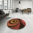 thumbnail image 4 of Ahgly Company Machine Washable Indoor Round Transitional Mahogany Brown Area Rugs, 7' Round, 4 of 7
