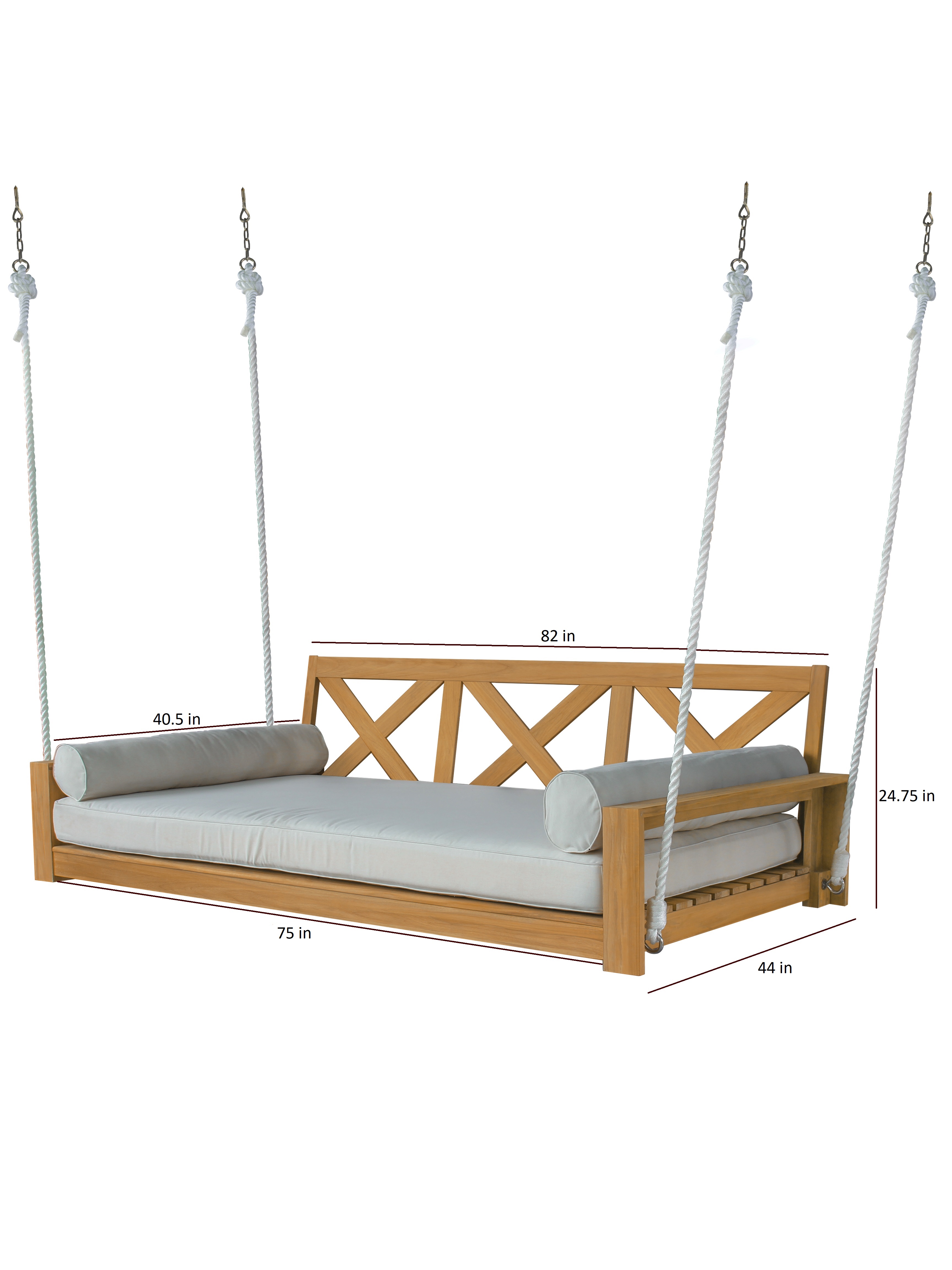 Better Homes & Gardens Ashbrook 3-Persons Teak Porch Swing with Cushions by Dave & Jenny Marrs - image 10 of 10