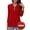 #1 Red, variant on Womens Summer T Shirts Fashion Casual 3/4 Sleeve Tunic Half Zip Collar Holiady Loose Red Cute Tops for Laidies Size L