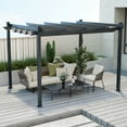 thumbnail image 3 of Costway 10x12ft Outdoor Aluminum Retractable Pergola Canopy Shelter Grape Trellis Gray, 3 of 12