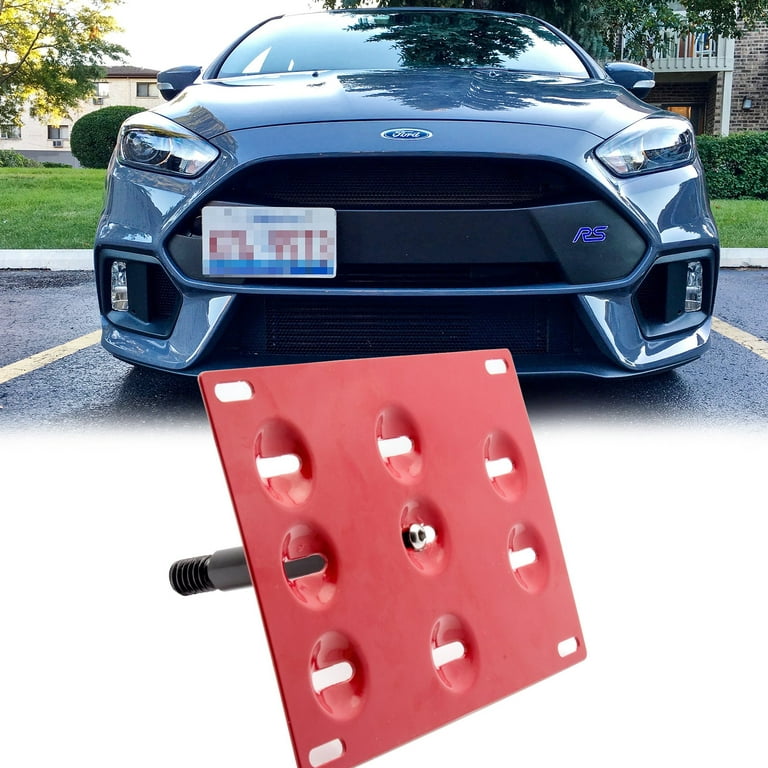 Xotic Tech 1 Set Red Sporty Racing Front Tow Hook License Plate Bumper  Mounting Bracket Fit for Ford Focus RS 2016-2018 