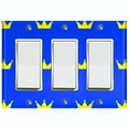 thumbnail image 1 of Metal Light Switch Plate Cover King Queen Crown Blue Yellow KIN010, 1 of 13