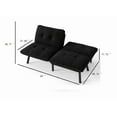 thumbnail image 2 of PAPROOS Convertible Futon Sofa Bed, 63'' Folding Sofa Bed Couch, Velvet Upholstered Futon Couch, Sofa Bed Couch, Loveseat Recliner Sleeper for Living Room, Small Space, Apartment, Black, 2 of 8
