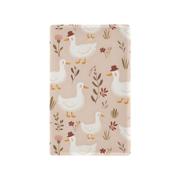 Yayeee Blank Wall Plate Cover 1-Gang 4.5"x2.7" Home Unused Decorative Outlet, Cartoon Goose Pattern