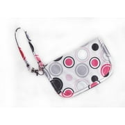 Active Accessories On-The-Go Accessory Pouch - Fits jewelry, smartphones and more. (Pink and Grey Circles)