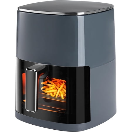 6 Quart Air Fryer with Viewing Window 12-in-1 Function Grey