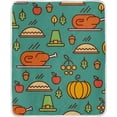 thumbnail image 2 of SKYSONIC Velvet Plush Throw Thermal Blanket - 4x5FT - Thanksgiving Turkey Pumpkin Printed for Couch Bed Sofa Car, 2 of 5