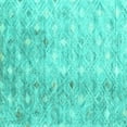 thumbnail image 1 of Ahgly Company Machine Washable Indoor Square Abstract Turquoise Blue Contemporary Area Rugs, 4' Square, 1 of 4