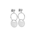 thumbnail image 3 of Sterling Silver /Brushed Circles Dangle Post Earrings, 3 of 5