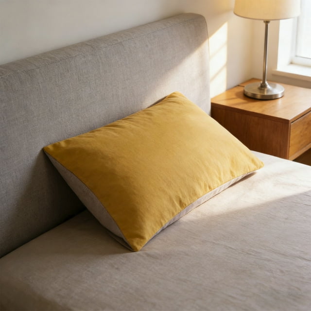 Brushed Microfiber Pillowcase Set Soft Breathable Resistant for Bedroom Decor, Yellow