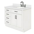 thumbnail image 4 of Ariel Hepburn 43 In. Right Offset Oval Sink Vanity With White Quartz Countertop In White, 4 of 10