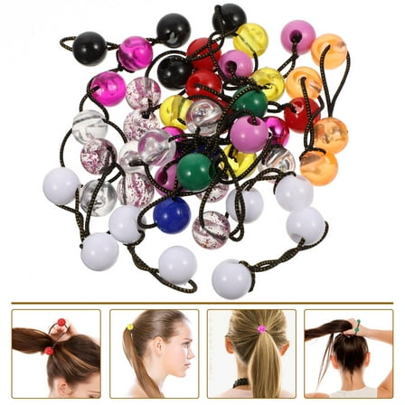 FRCOLOR 24 Pieces Assorted Color Kids Hair Ties Elastic Double Balls Hair Rope for Decoration 0.5 Inch