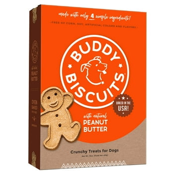 Buddy Biscuits Crunchy Biscuits Dog Treats, Peanut Butter 16 oz. Box