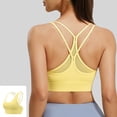 thumbnail image 2 of vdgthytj Sports Bras for Women Breathable Wireless Padded Underwear Supportive Crisscross Back Full Coverage Workout Bras(X-Large,Yellow), 2 of 7