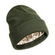 thumbnail image 5 of Gorro de punto de invierno con forro de satén y diseño con puños, suave, unisex Verde, 5 of 9