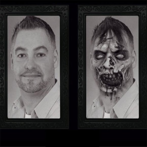AKEGAMN Horror Picture Frame Lenticular 3D Changing Face Scary Haunted Spooky 1×Horror Picture FrameMade of high quality, durable, lightweight, thin PVC and includes a printed scrollwork frame.This