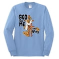 thumbnail image 2 of Wild Bobby God Made Me This Way Cross with Sunflowers Inspirational/Christian Men Long Sleeve Shirt, Light Blue, Large, 2 of 6