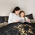 thumbnail image 4 of Manfei Cheetah Monogram E Queen Comforter Set,Leopard Print Comforter Sets Queen,Black Brown,Black Reversible,3pcs,1 Comforter and 2 Pillowcases, 4 of 7
