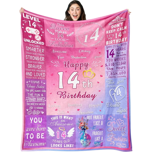 LHSHID 14 Year Old Boy Gift Ideas Birthday Gifts for 14 Year Old Boys Gifts for 14 Year Old Boys 14th Birthday Gifts for Teen Boy 14th Birthday Decorations for Boys Throw Blanket 40"x50"
