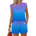 thumbnail image 6 of Axiiglly Women's 2 Piece Sets Summer Sleeveless Ruched Tank Tops with Pockets Shorts Casual Travel Outfits, 6 of 8