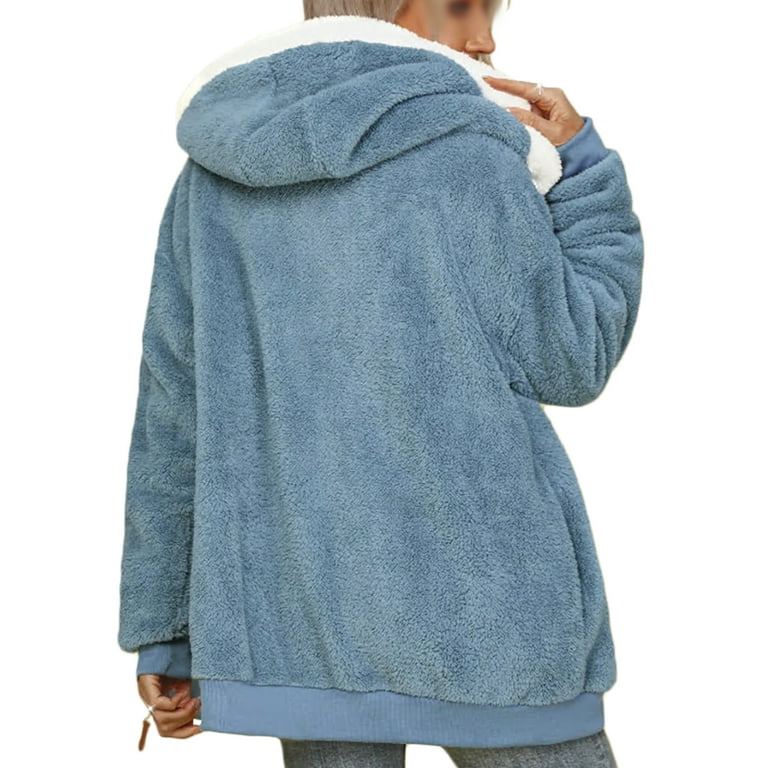 Fuzzy jackets hot sale pullover walmart