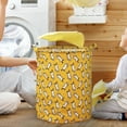 thumbnail image 5 of Patterned Linen Laundry Hamper with Open Top for Bedroom or Bathroom - Large Capacity Breathable -Linen Fabric Durable & Easy to Clean Stylish Home Organization, 5 of 5