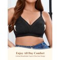 thumbnail image 4 of SHARICCA Womens Plus Size Wirefree Bra Bralette Lace Unlined Minimizer Bra 44C, 4 of 7