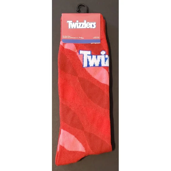 Twizzlers Licorice Candy Adult Unisex Novelty Crew Socks Size 6-12