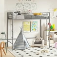 thumbnail image 6 of Gymax Twin Metal Loft Bed Frame w/ 2 Ladders Full-length Guardrail Space-Saving Silver, 6 of 10