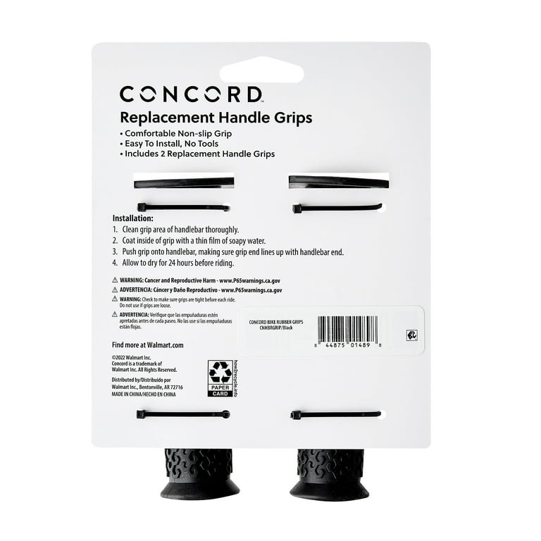 Concord Replacement Non Slip Rubber Bicycle Handlebar Grips Black Walmart