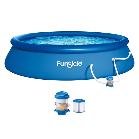 Funsicle QuickSet 15' x 36" Round Inflatable Top Ring Above Ground Swimming Pool Set