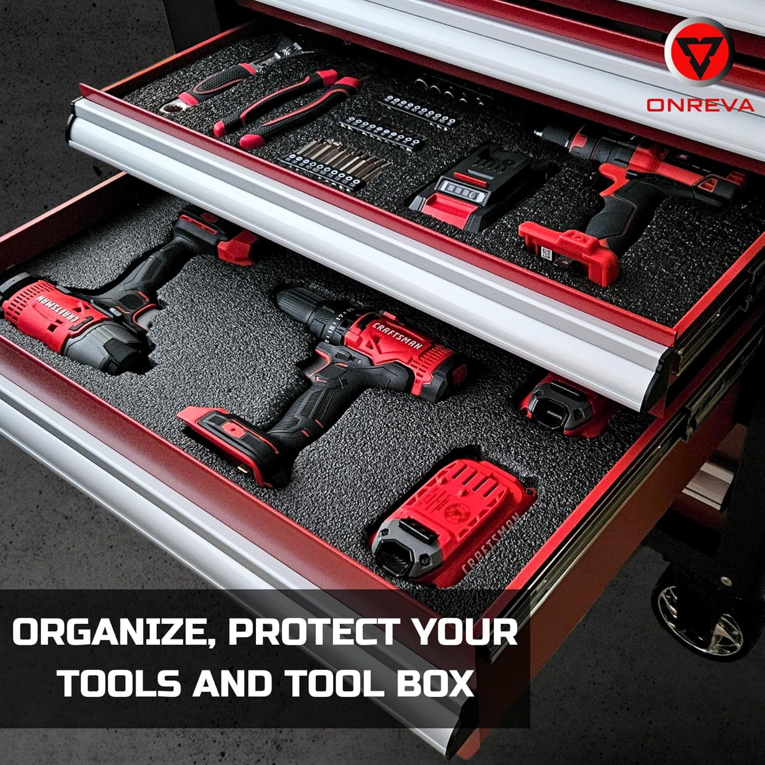 Tool Box Foam 2Pack 48x24x2 inch, Foam Inserts for Cases, Polyethylene Tool Foam Sheets, Drawer Liner Foam, Toolbox Kaizen Organizer and Storage Tool Shadow