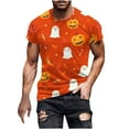 thumbnail image 2 of Handshe Men's Halloween Printed Round Neck Short Sleeve T-Shirt - Trendy Casual T-Shirt, 2 of 5
