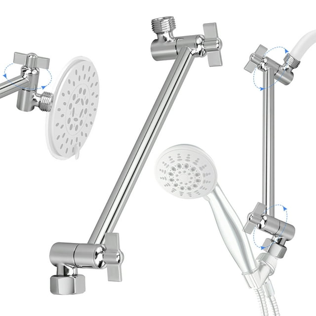 Naturegr 11inch Shower Extension Arm Chrome Finish AntiLeak