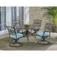 thumbnail image 3 of Hanover Traditions 5-Piece Rust-Free Aluminum Outdoor Patio Dining Set with Blue Cushions, 3 of 17