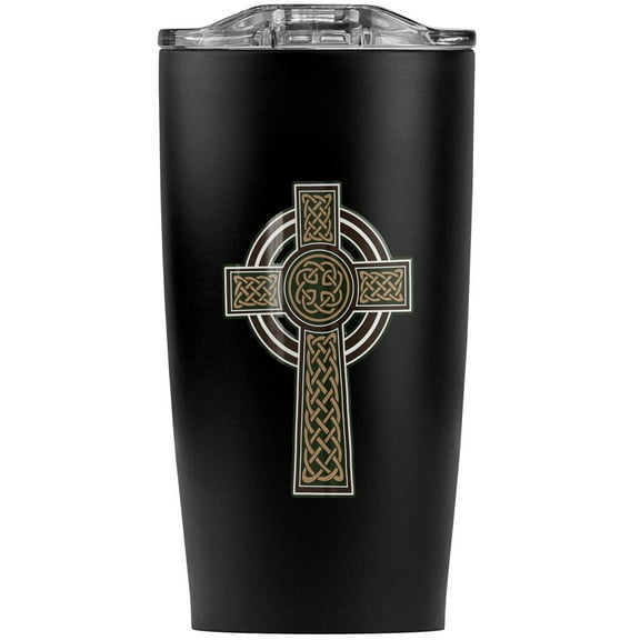 Celtic Christian Cross Irish Ireland Stainless Steel 20 oz Travel Tumbler, Vacuum Insulated & Double Wall with Leakproof Sliding Lid | Great for Coffee/Hot Drinks and Cold Beverages