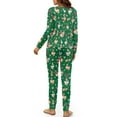 thumbnail image 5 of DISNIMO Rooster Snowflake Print Women's 2 Piece Pajama Sets Long Sleeve Top and Long Pajama Pants Christmas Lounge Sets Comfy Round Neck Loungewear Nightwear, L, 5 of 7