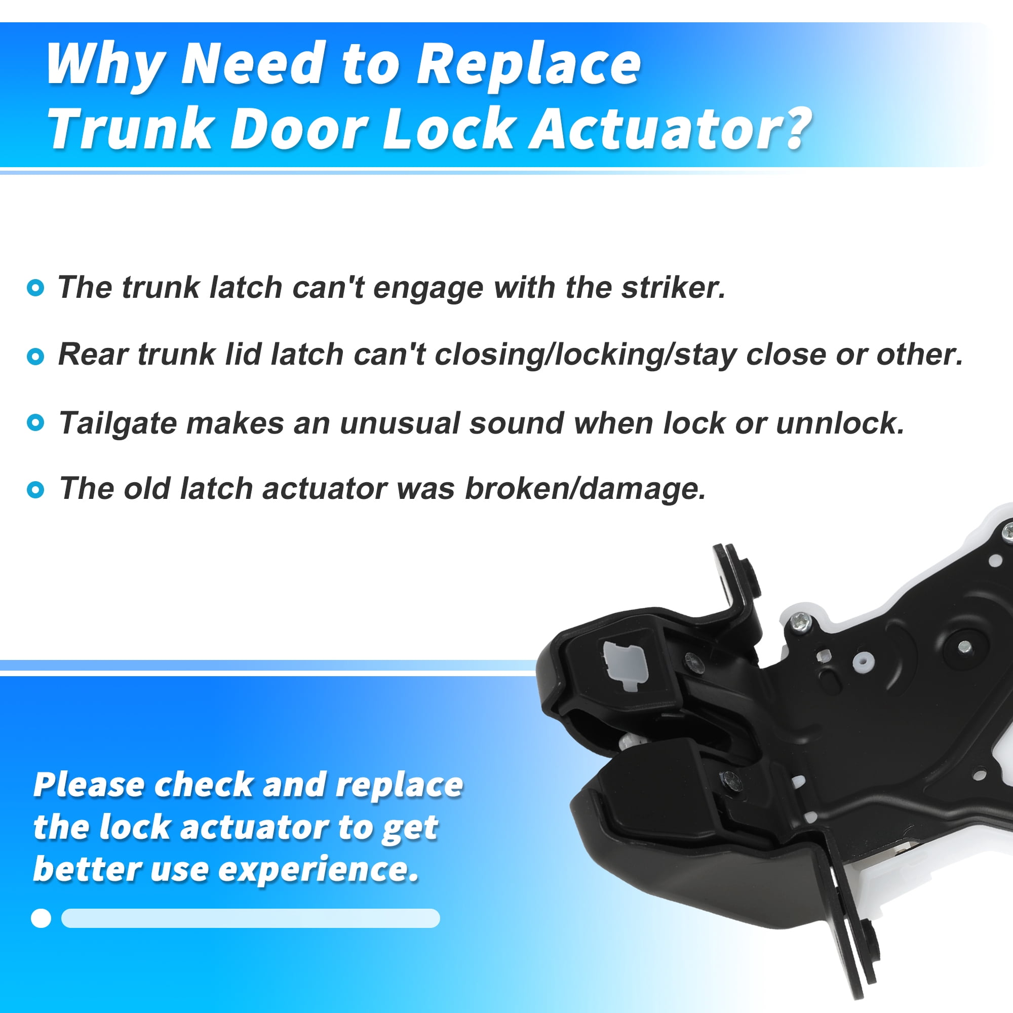Unique Bargains Tailgate Trunk Latch Lock Actuator for Nissan Kicks Rogue Sport Qashqai