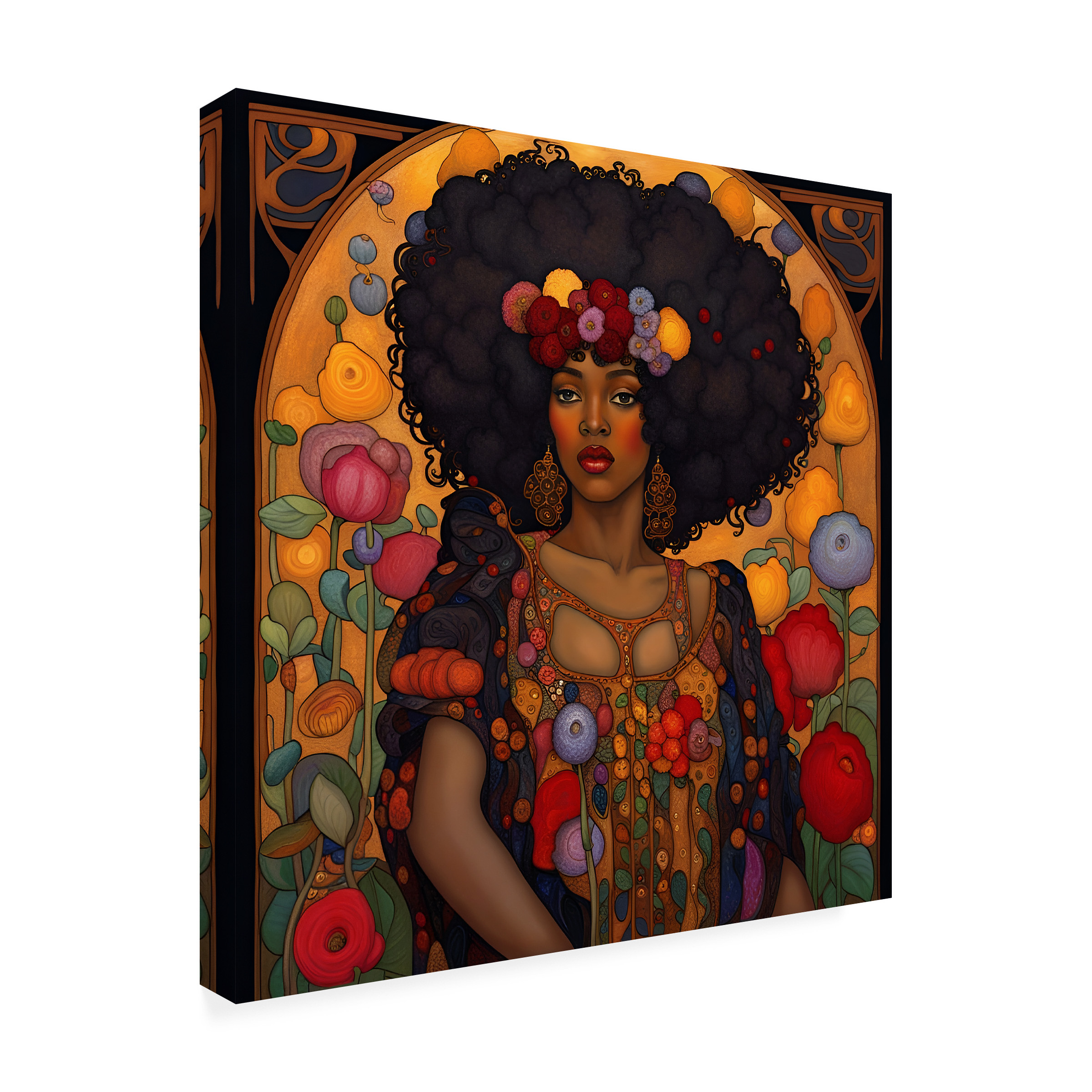 Canvas Wall Art - Tina Lavoie 'Art Nouveau Beauty VII' Wall Art for Living Room, Bedroom, or Office Décor by Trademark Fine Art - 18 x 18 Inches