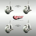 thumbnail image 2 of 3 Inch 316SS Gray Polyurethane Swivel 3/8 Inch Threaded Stem Caster Set Brake, 2 of 2