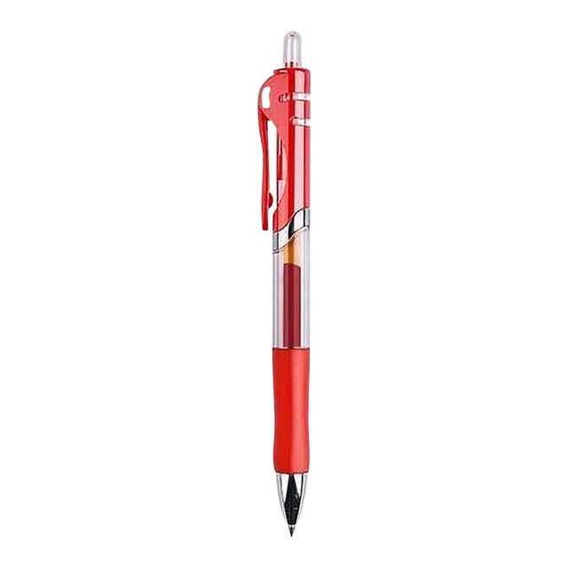 Red Student Gel Pen Retractable Sign Pen Large Capacity Ink Exam Answering Question High Appearance Writing Tool Smooth Writing For School Office And Study Use