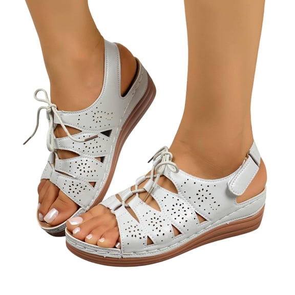 Willtoo Wedge Sandals for Women Dressy Comfortable Walking Summer Low Platform Ankle Strap Open Toe Casual Dressy Women Flat Sandal