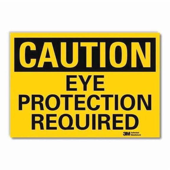Lyle Safety Sign,Eye Protection Rquired,10inW U4-1283-RD_10X7